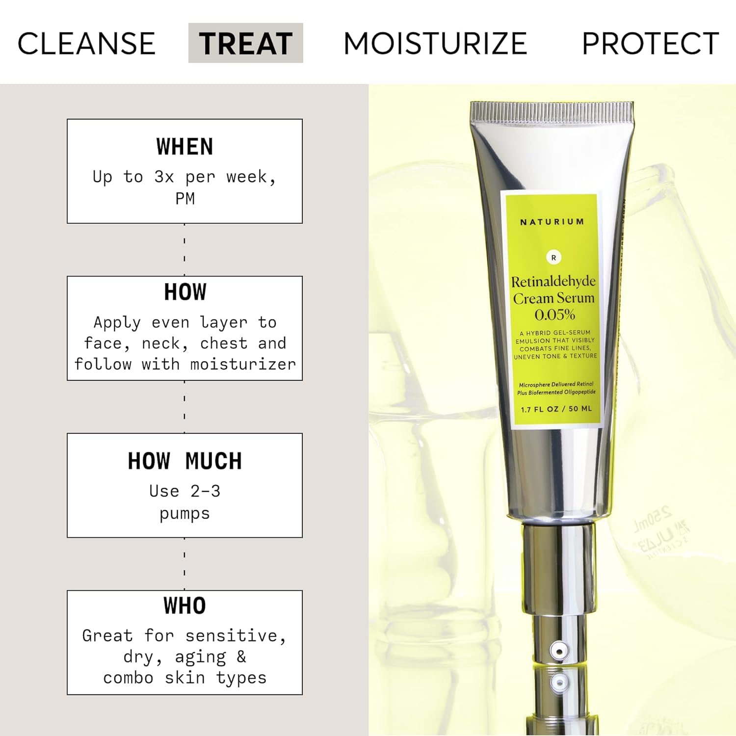 Naturium Retinaldehyde Cream Serum 0.05% - Advanced Anti-Aging & Smoothing Face Care | 50 ML 3