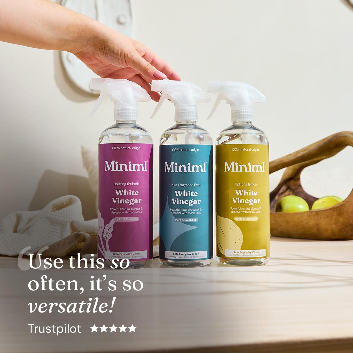 Miniml Eco White Vinegar Cleaning Unscented - All Natural Multi-Surface Cleaner | 750ml 7