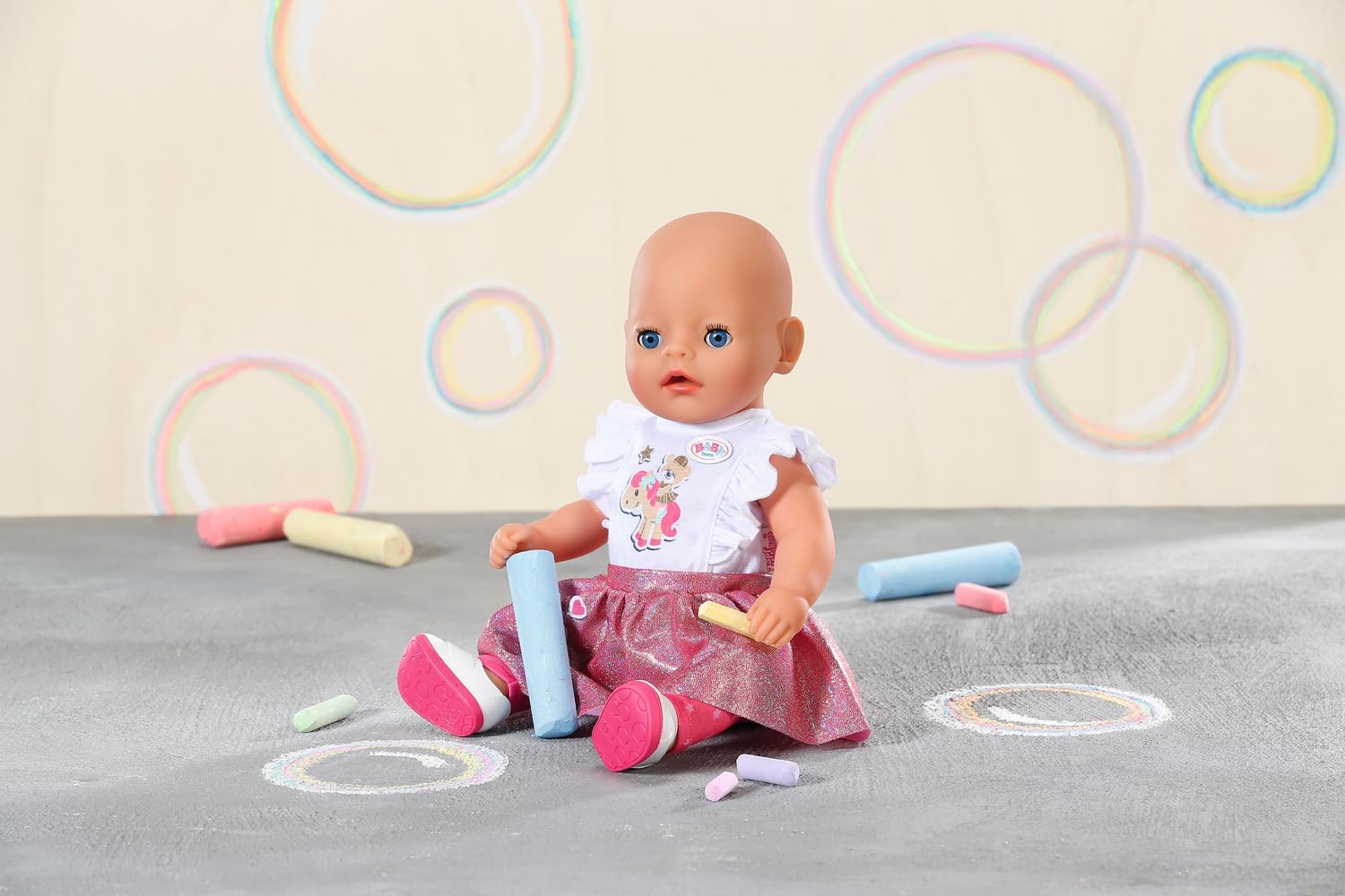 BABY born Little Everyday Outfit 836330 - Pink Star-Print 2-in-1 Dress & Top with Leggings and Shoes 4