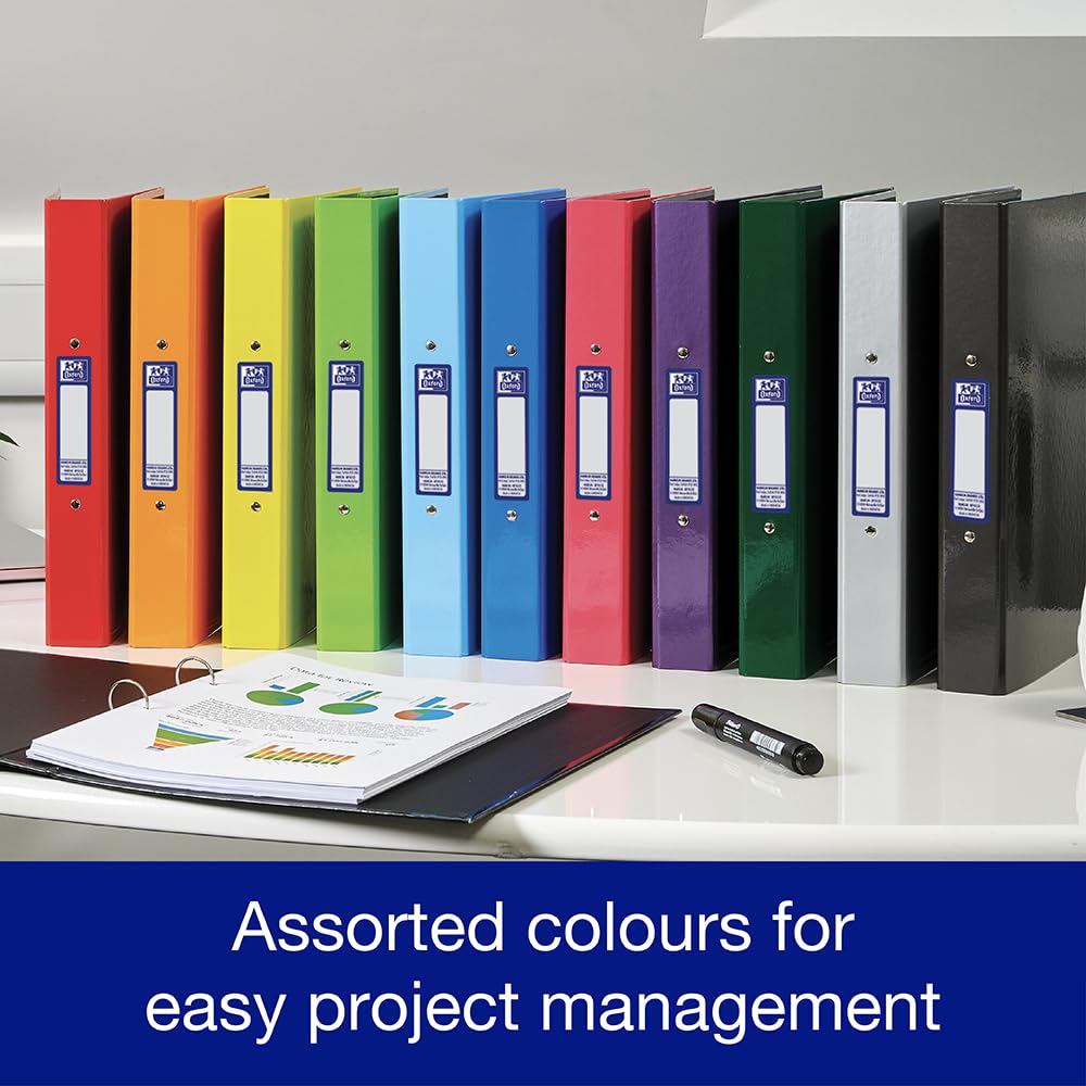 Oxford Premium A4 Ring Binder, Red Single Folder, 25mm Capacity, Laminated 6