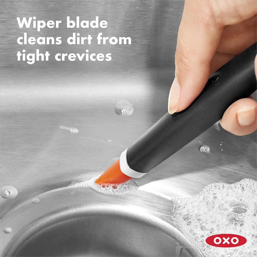 OXO Good Grips Deep Clean Brush Set - 2 Piece Set with Wiper Blade | Nylon Bristles 2