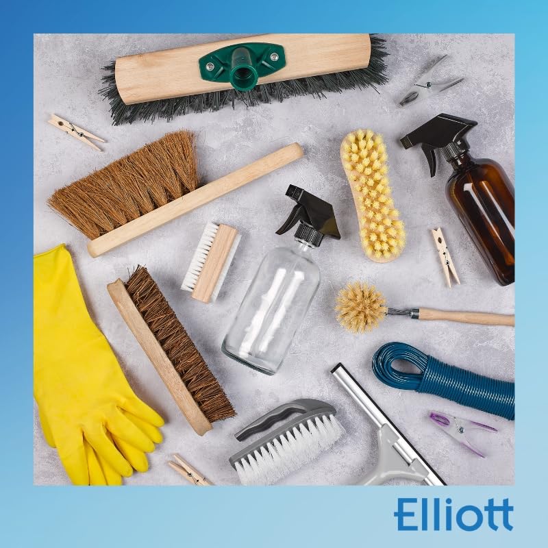 Elliott Wood Effect Scrubbing Brush - Strong Grip Handle for Stubborn Stains | Nylon Fibres | BPA Free 4