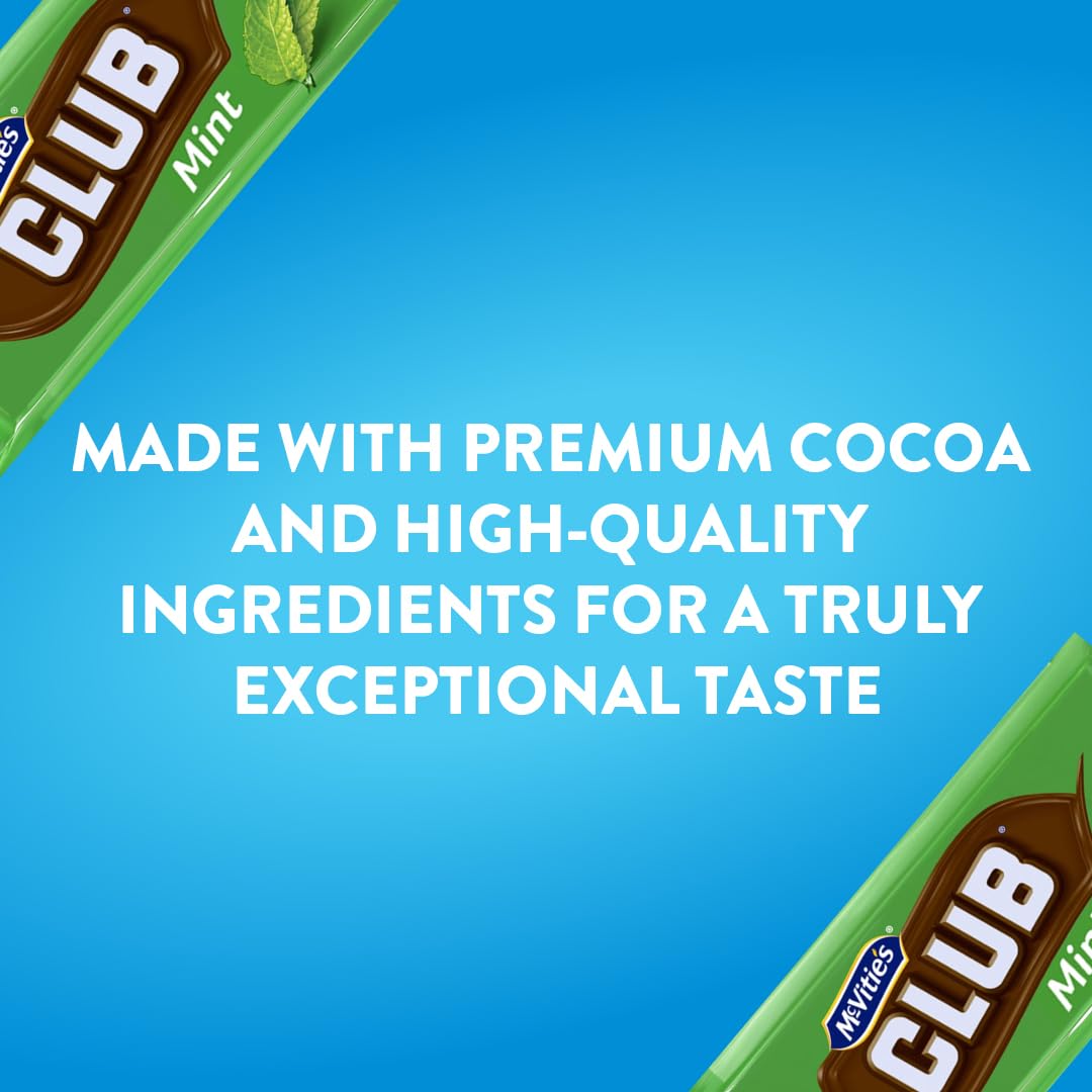 McVitie's Club Mint Biscuit Bars - Mint Cream & Milk Chocolate Coating | 60 Pack of 22g Bars 3