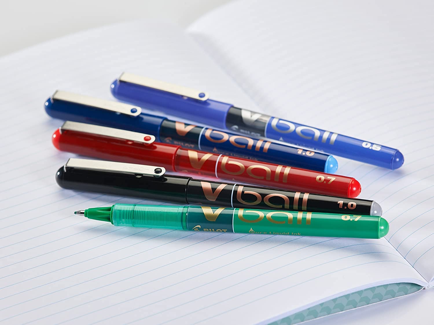 PILOT Set of 3 V-Ball 07 - Ball balls with liquid ink - black - medium tip 2