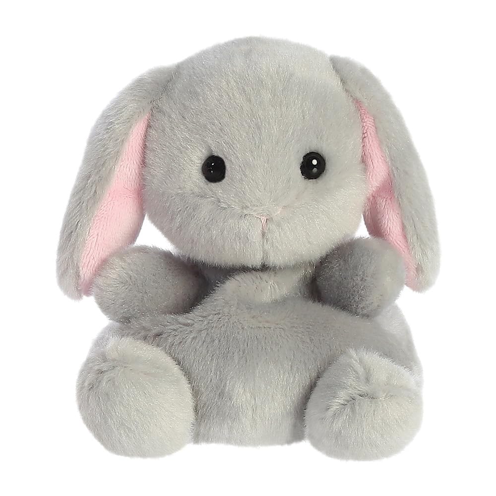 AURORA Palm Pals Pebbles Bunny Soft Toy - Grey Plush | 13cm | Bean-Filled 1