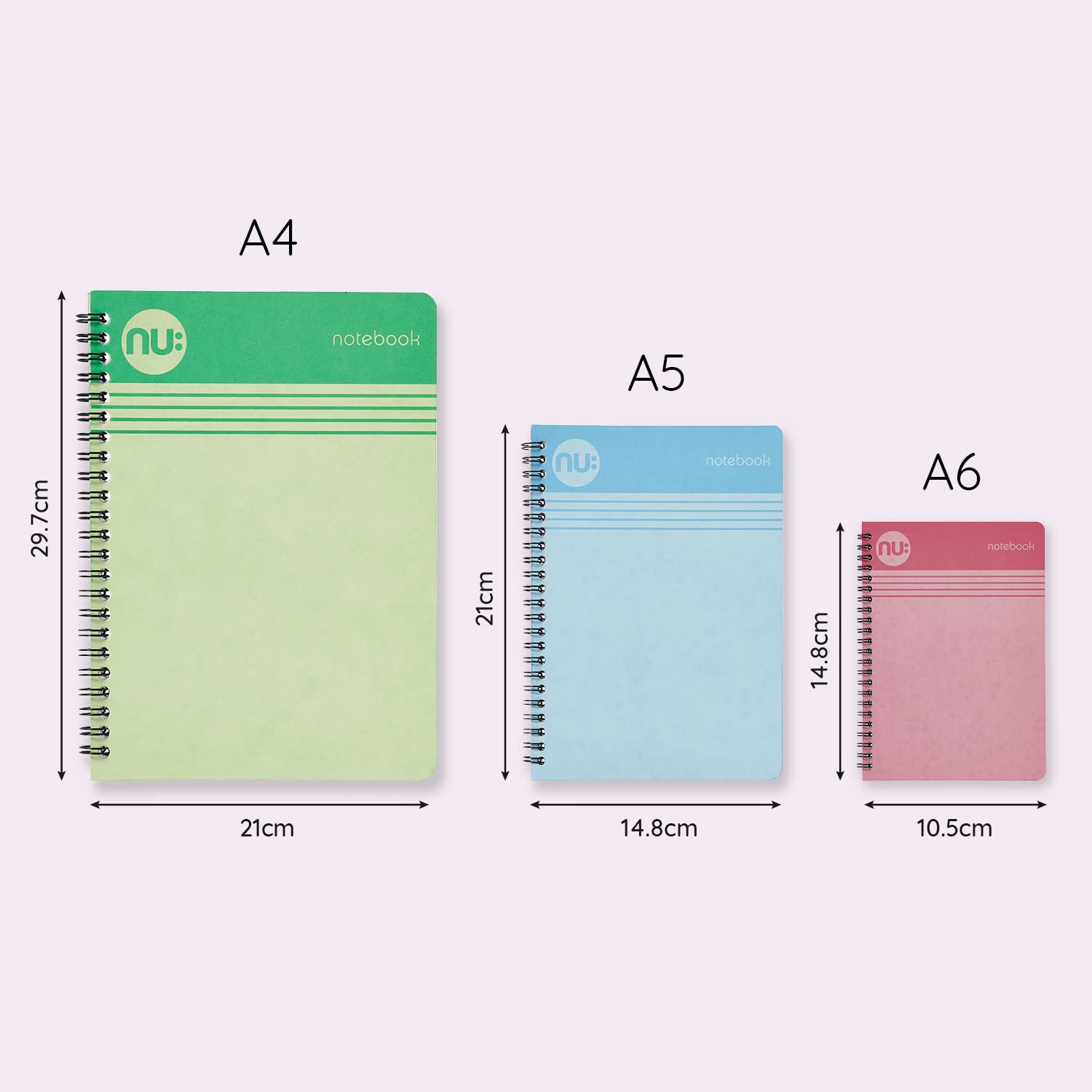 nu: Notebooks - Cloud Pastels Range - A5 Ruled Wirebound Notebook | Pink | 110 Pages 3