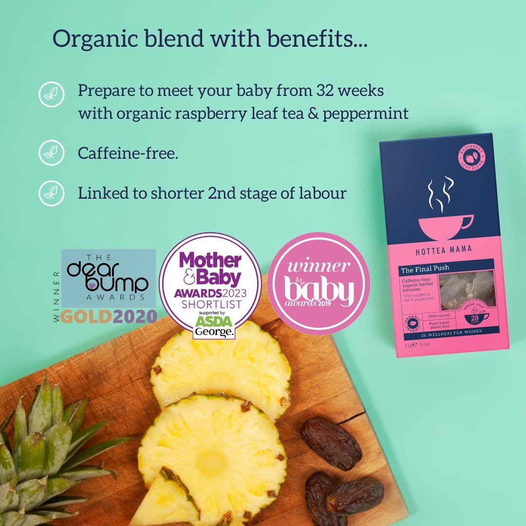 HOTTEA MAMA The Final Push Organic Raspberry and Peppermint Pregnancy Tea
