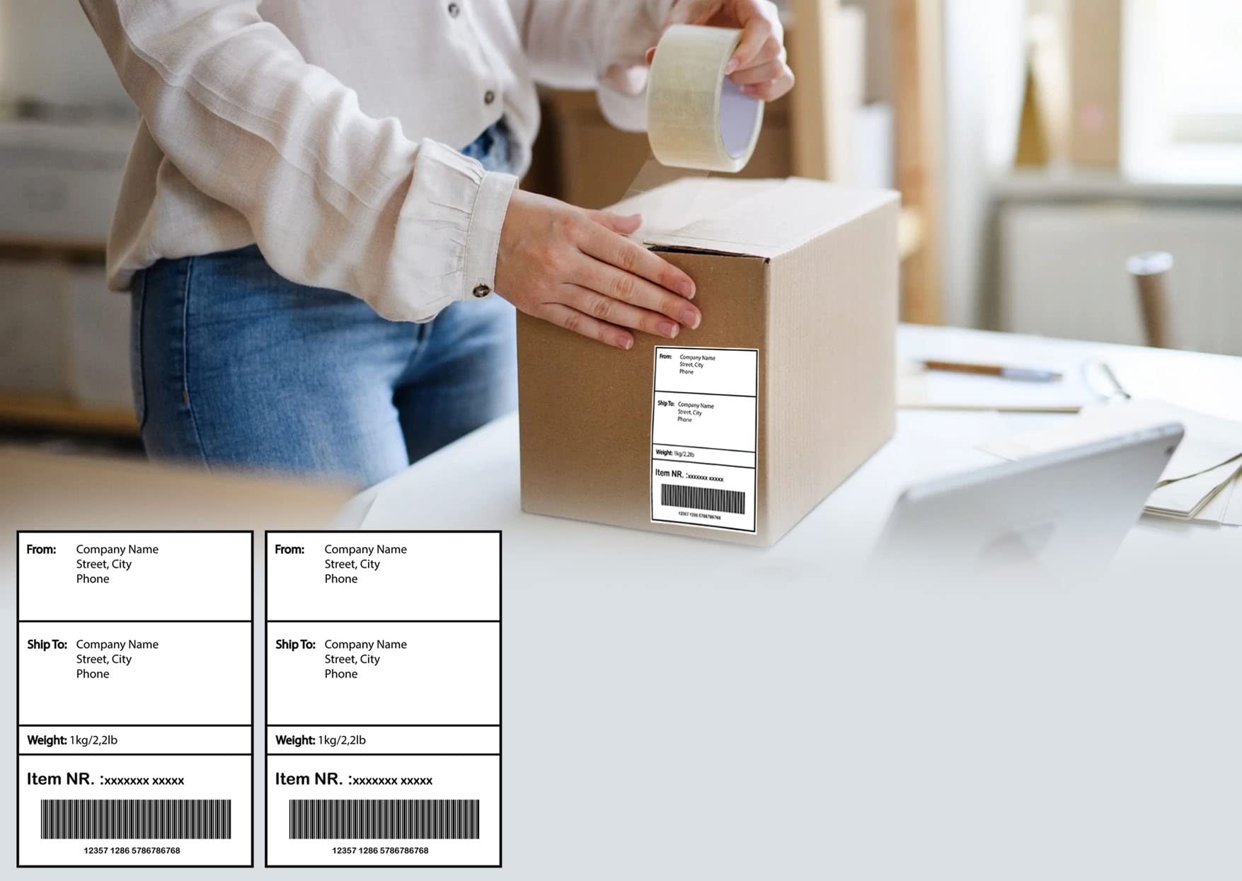 Creavvee Printable White Sticker Paper Labels - 1 Label per Sheet, 20 A4 Sheets, Matte Finish 7