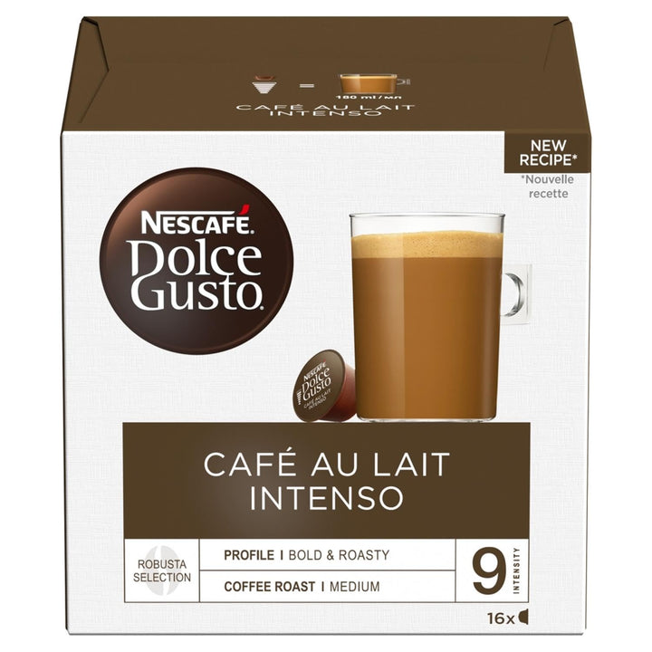 NESCAFÉ Dolce Gusto Café Au Lait Intenso Coffee Pods, 16 Capsules (48 Servings)