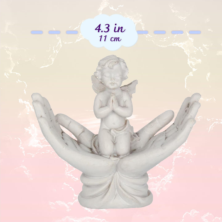 Nemesis Now Raised To Heaven Cherub Figurine - White Resin Angel Statue NEM3997