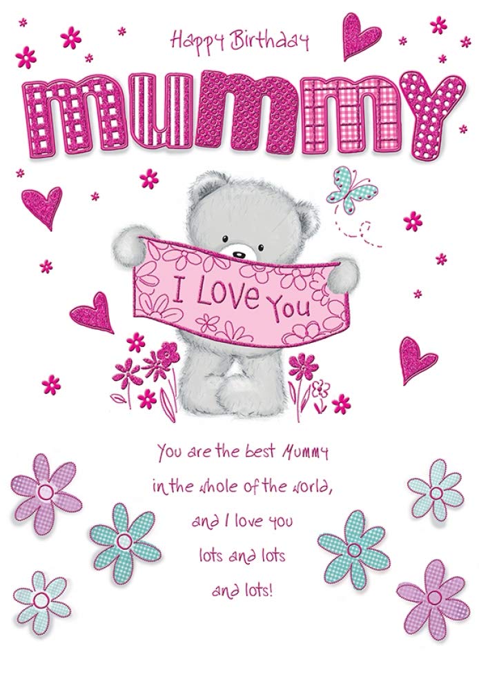 Piccadilly Greetings Mummy Birthday Card - Large 9 x 6 Inches Pink 1