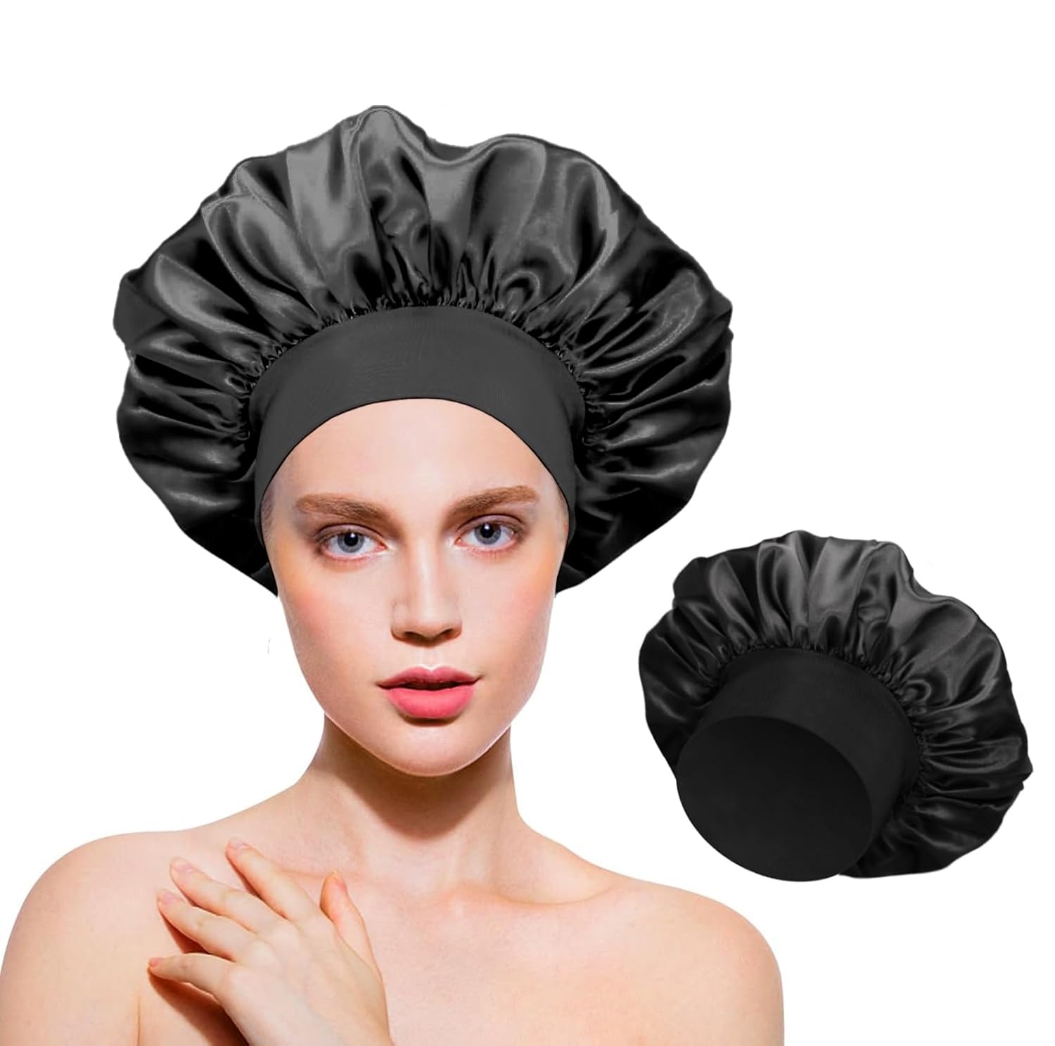 MOXYOY Silk Bonnet - Protects Hair While Sleeping | Breathable | Reusable