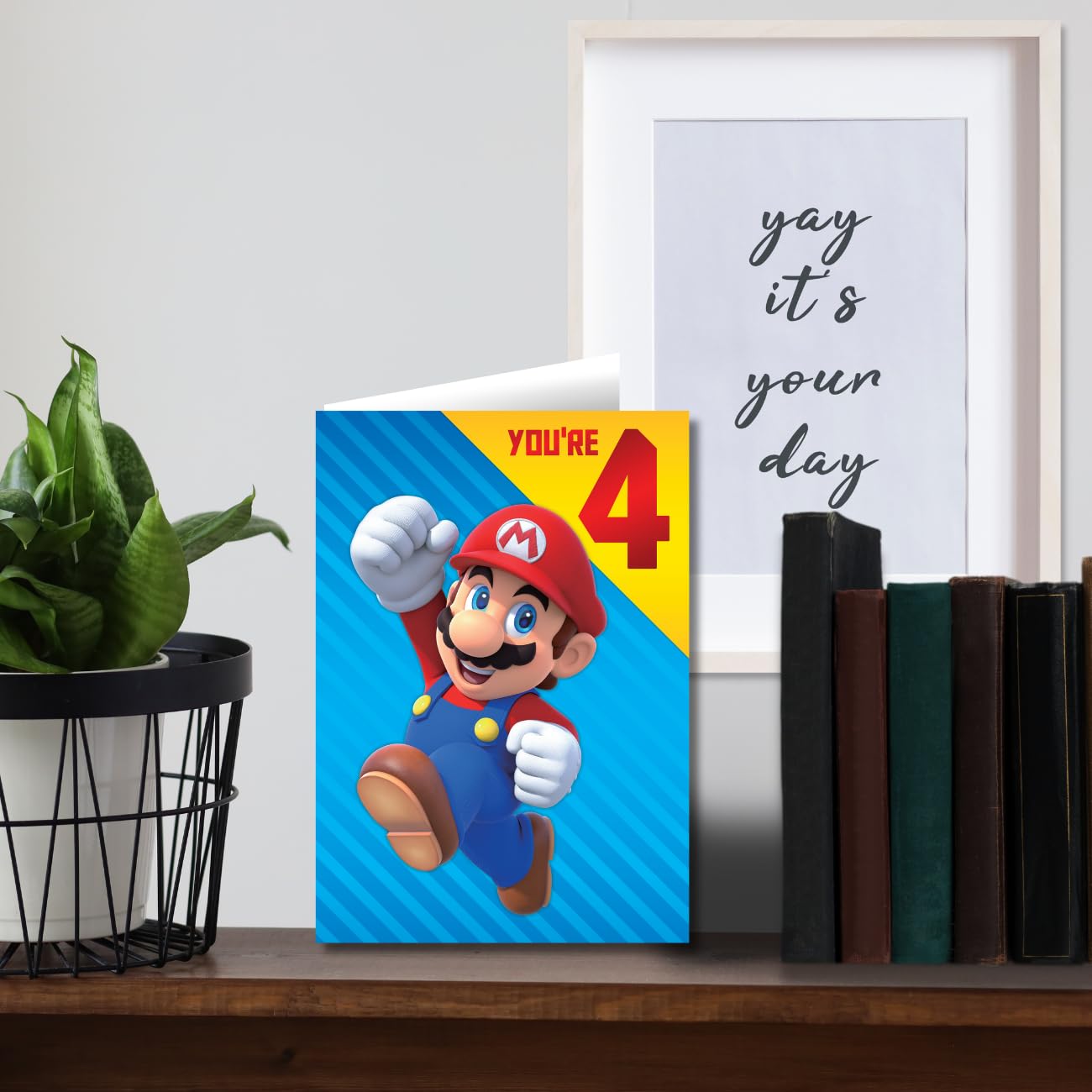 Danilo Promotions LTD Super Mario Age 4 Birthday Card | 195 x 135 mm | Mixed Color 5