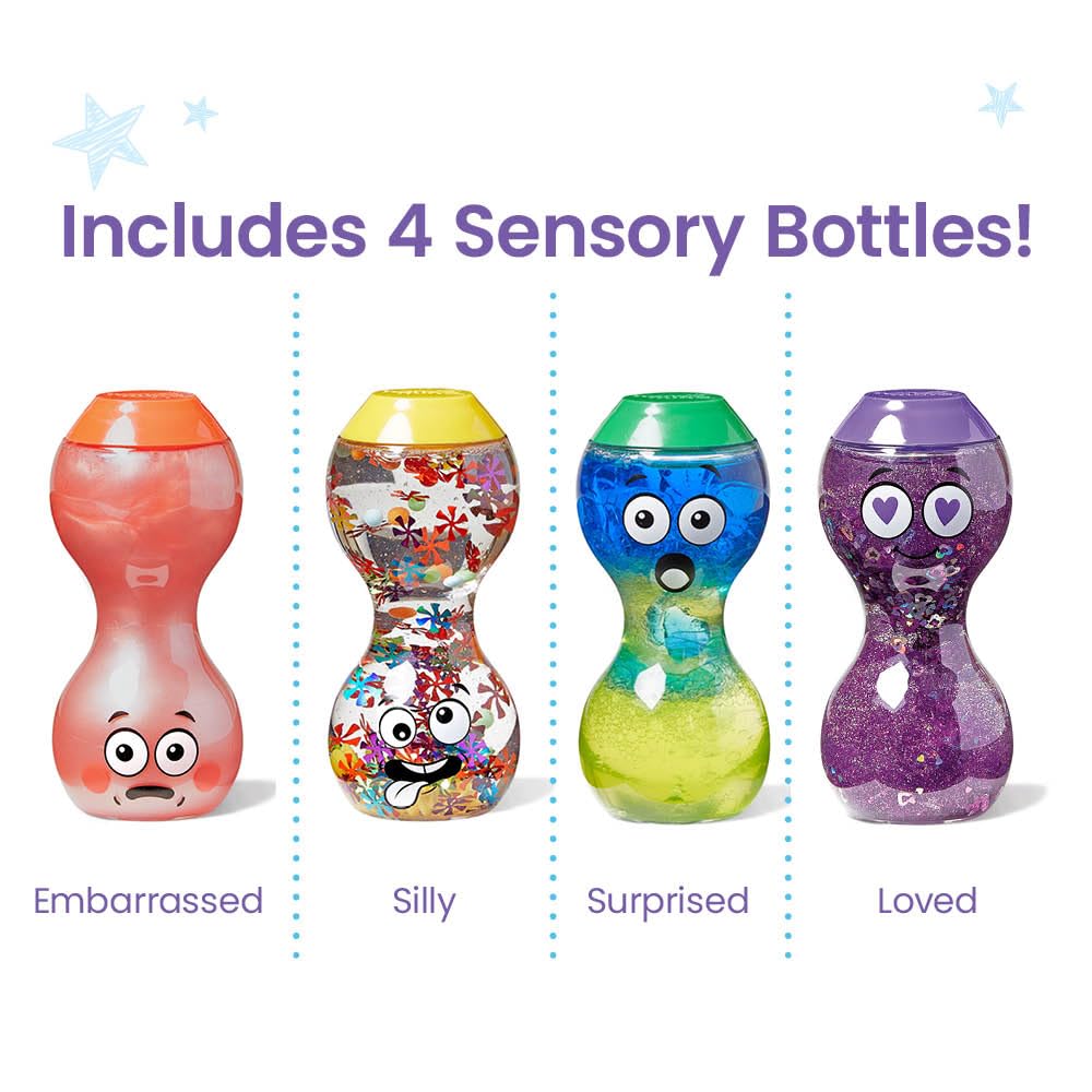 hand2mind Express Your Feelings Sensory Bottles - Set of 4 | Ages 3+ | Multicolor