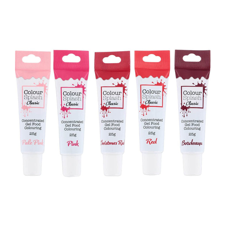 Colour Splash - Reds 5 Pack Food Colouring Gels, Highly Concentrated, Easy to Use Squeezy Tubes for Cakes & Icing