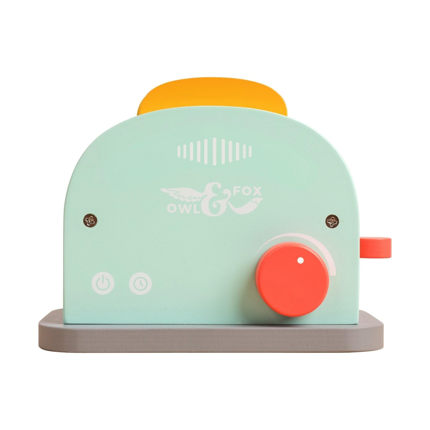 Owl & Fox Wooden Toaster Set - Pretend Play Kitchen Playset for Ages 3+ 4