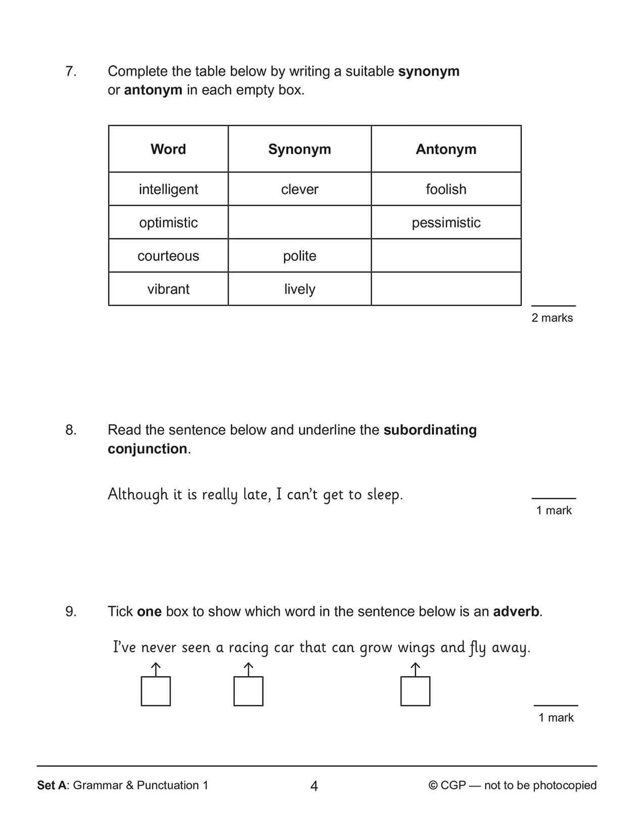 CGP New KS2 English SAT Buster 10-Minute Tests: Grammar, Punctuation & Spelling - Book 1 (Paperback) 4