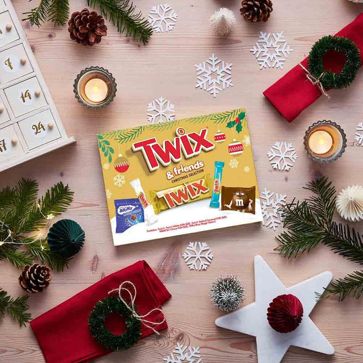 Twix Christmas Milk Chocolate Selection Box 140g with M&Ms and Milky Way Magic Stars