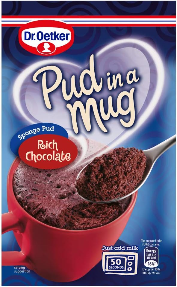 Dr. Oetker Rich Chocolate Pud in a Mug, 70g, Pack of 15 - Microwave Pudding Mix