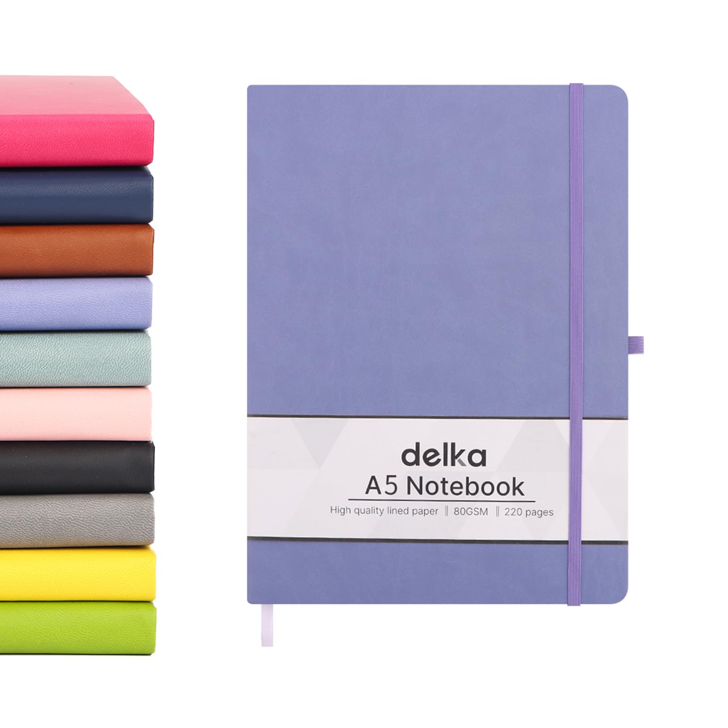 delka A5 Notebook - 220 Pages Ruled Journal with Vegan Leather Soft Cover | Purple 1