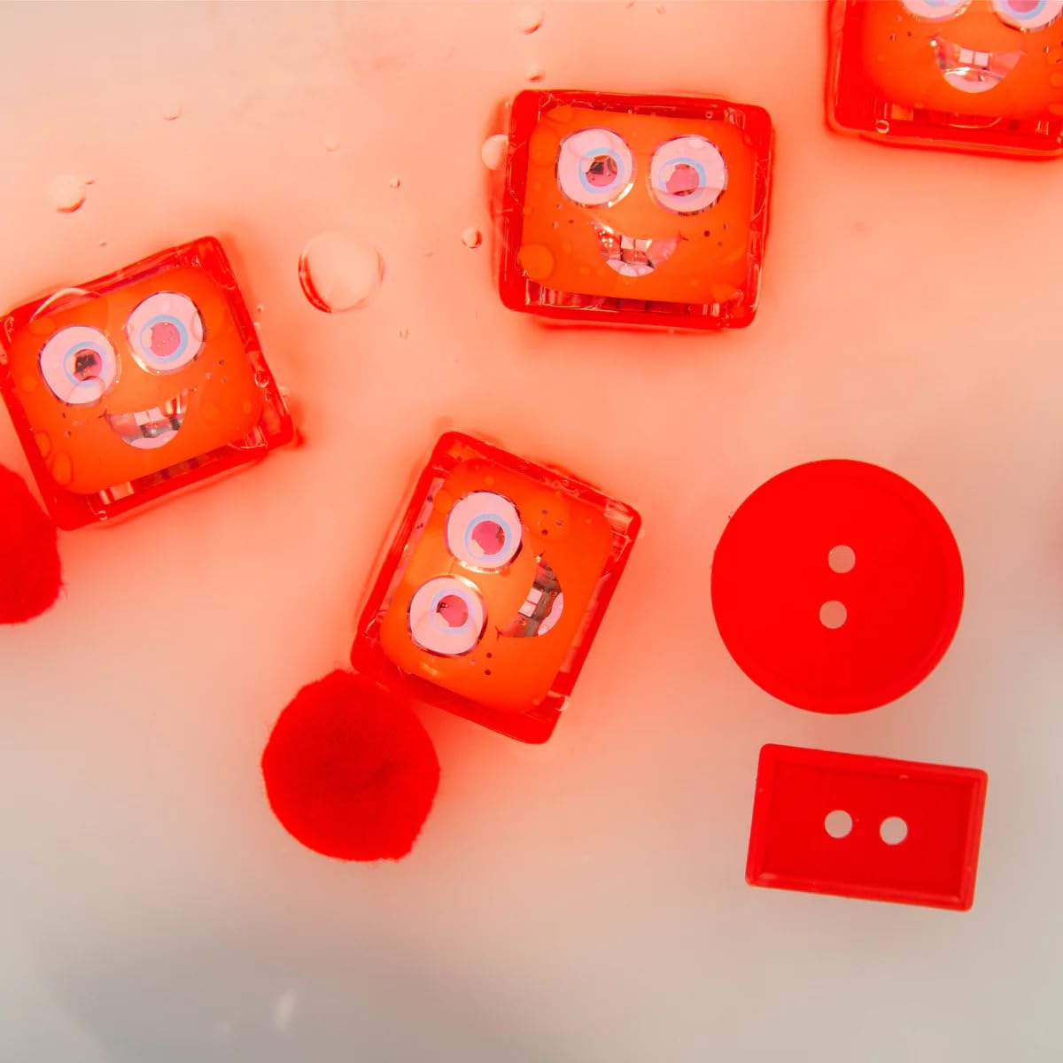 Glo Pals Light-Up Sensory Bath Toy Cubes - Water-Activated, Pack of 4 | Ages 3+ 6