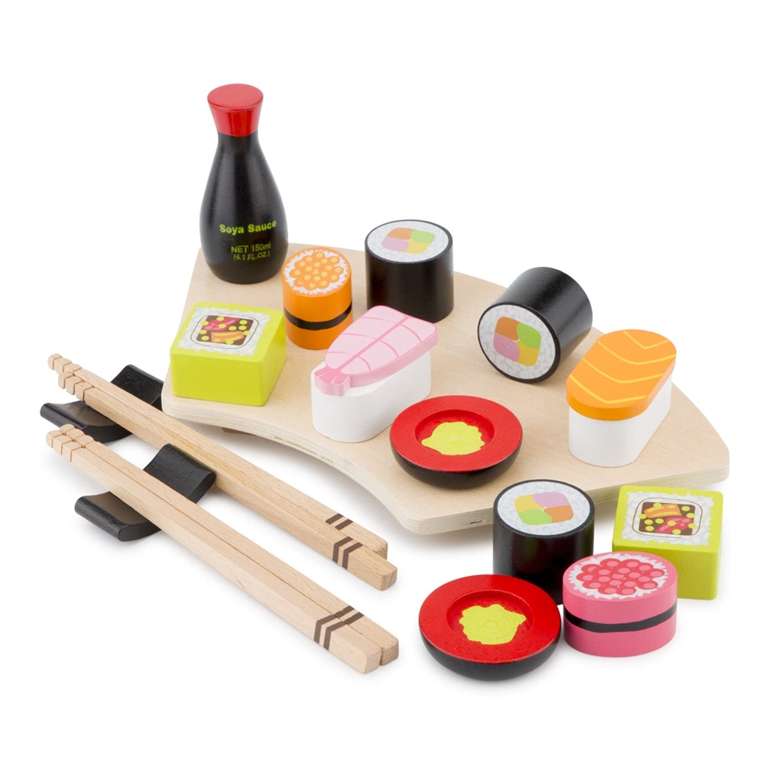 New Classic Toys Wooden Sushi Pretend Play Set - Educational Role Play for Kids 3+ 3