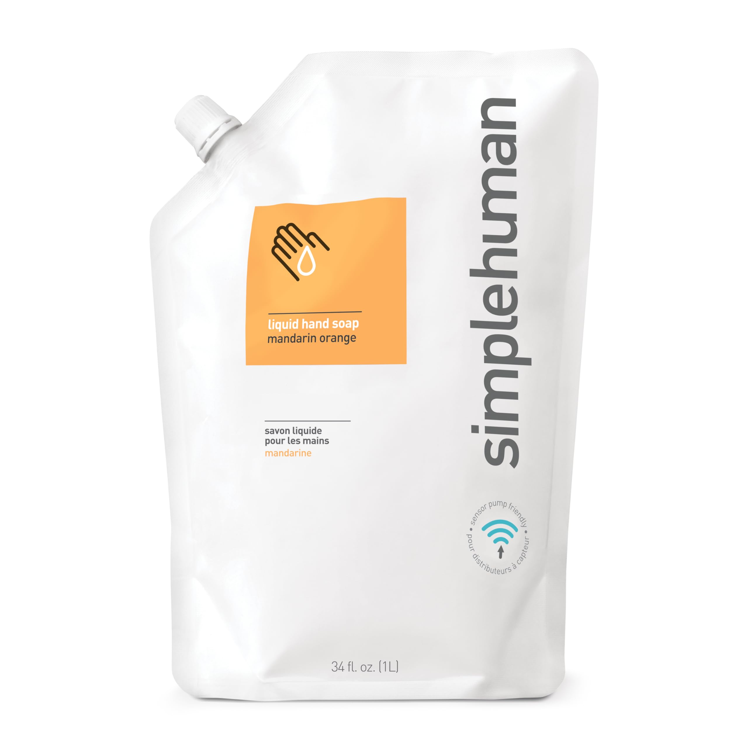 simplehuman CT1019 Moisturising Hand Wash Liquid Soap - Mandarin Orange Scent | 1L 1