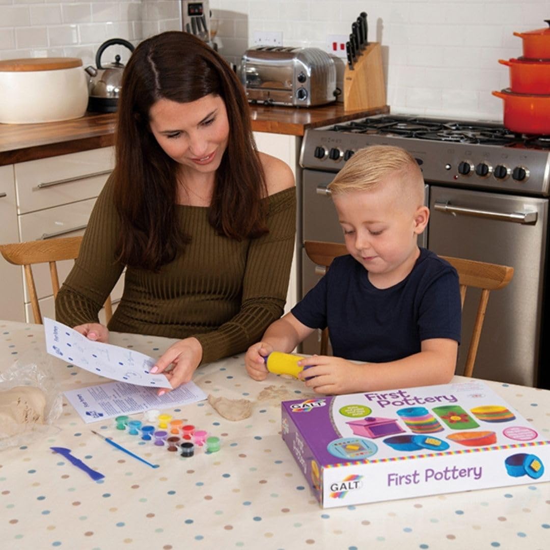 Galt First Pottery - Air Dry Clay Painting & Pottery Set for Kids Ages 6+ | Includes Ceramic Paints & Tools 6