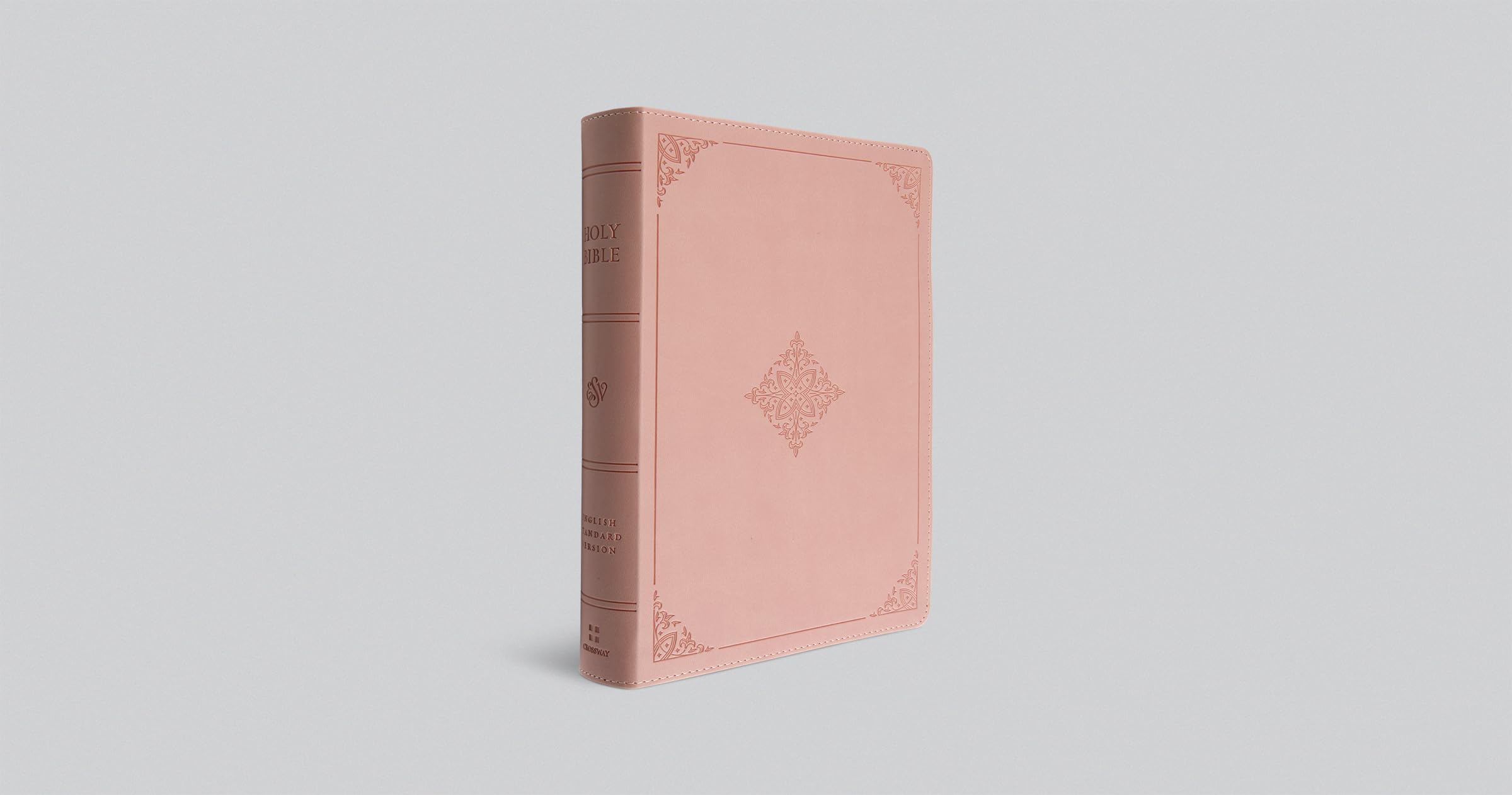 Crossway ESV Giant Print Bible, Red Letter | TruTone Blush Rose Fleur-de-lis Design | 12.25pt Type 5