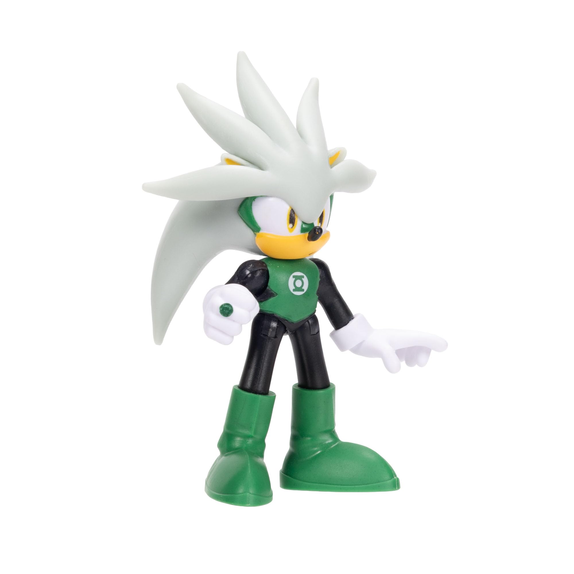 Sonic The Hedgehog DC Comics Silver as Green Lantern Action Figure - 2.5in / 6.35cm | 5 Points of Articulation 2