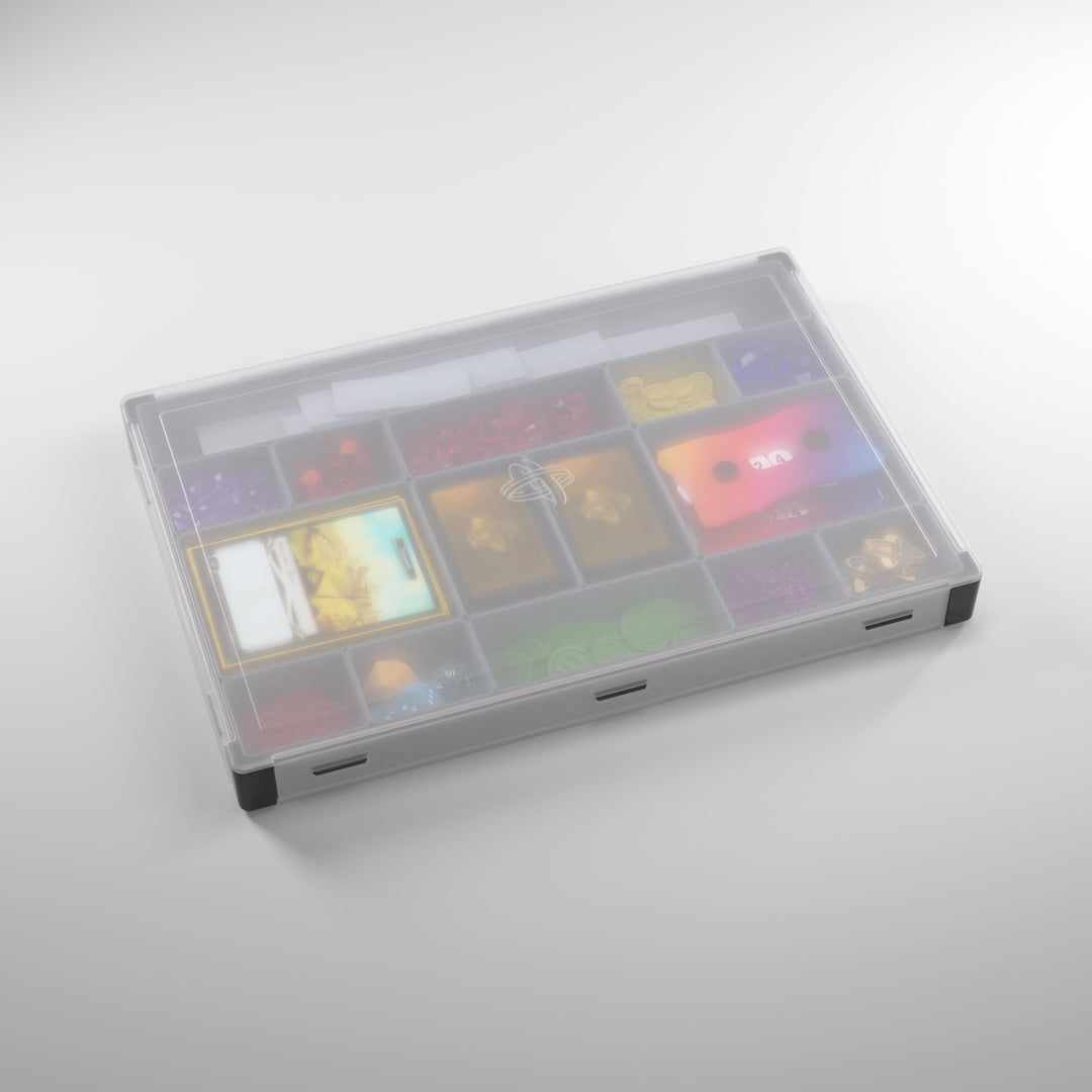 Gamegenic Token Silo XL Convertible (Black) - Stackable Token Box with 15 Removable Compartments