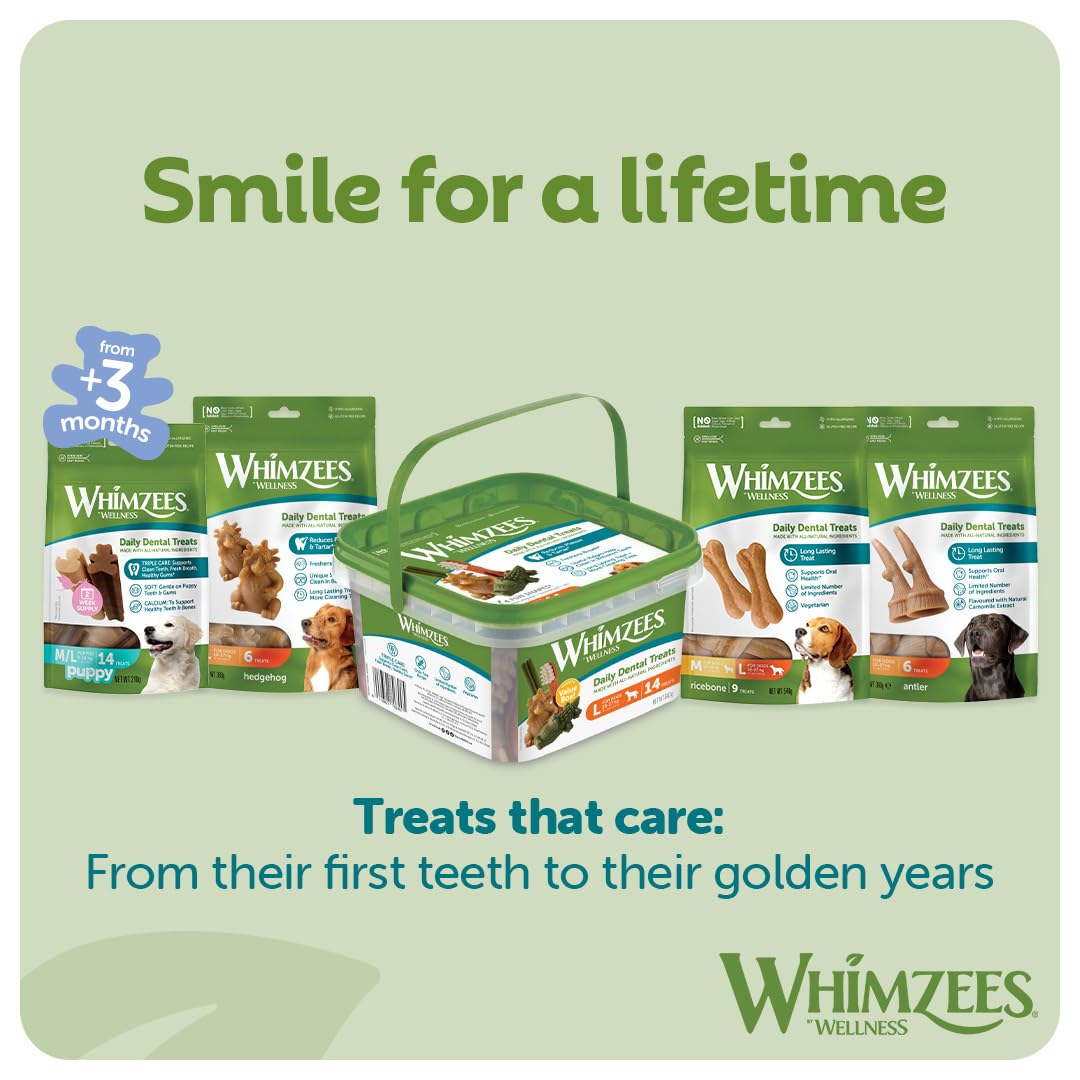 WHIMZEES By Wellness Stix Dental Chews - Grain-Free, Vegetarian for Large Dogs | 7 Count 7