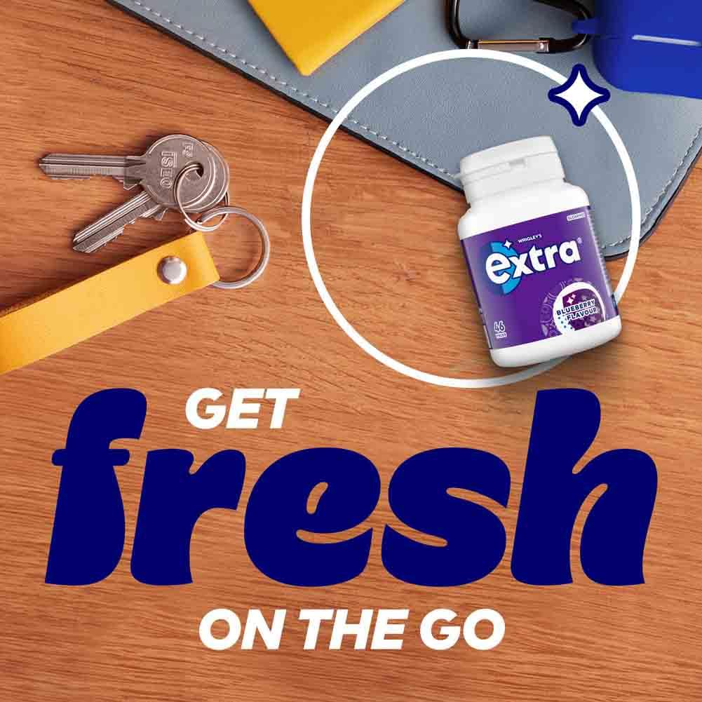 Extra - Blueberry Sugarfree Chewing Gum Bottle (46 Pieces)
