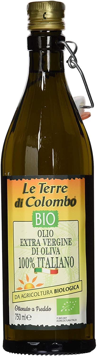 Le Terre di Colombo Organic Extra Virgin Olive Oil - Cold Pressed | 750 ml | Italian Olives