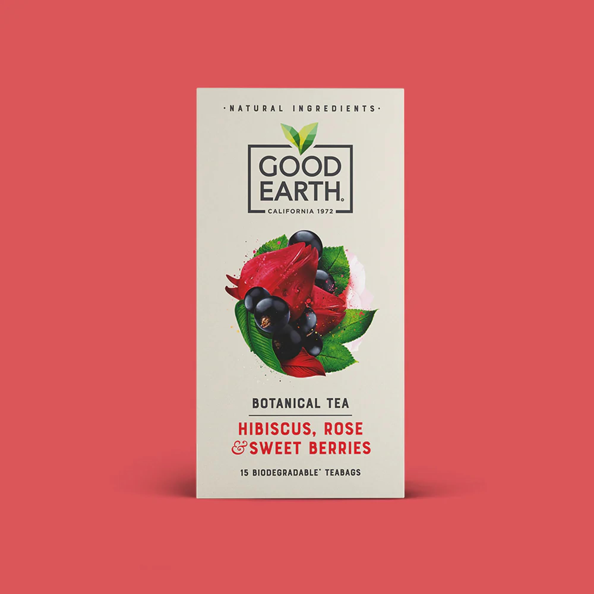 Good Earth Tea Co. Hibiscus, Sweet Berries & Rose Tea - 5 x 15 Teabags 11
