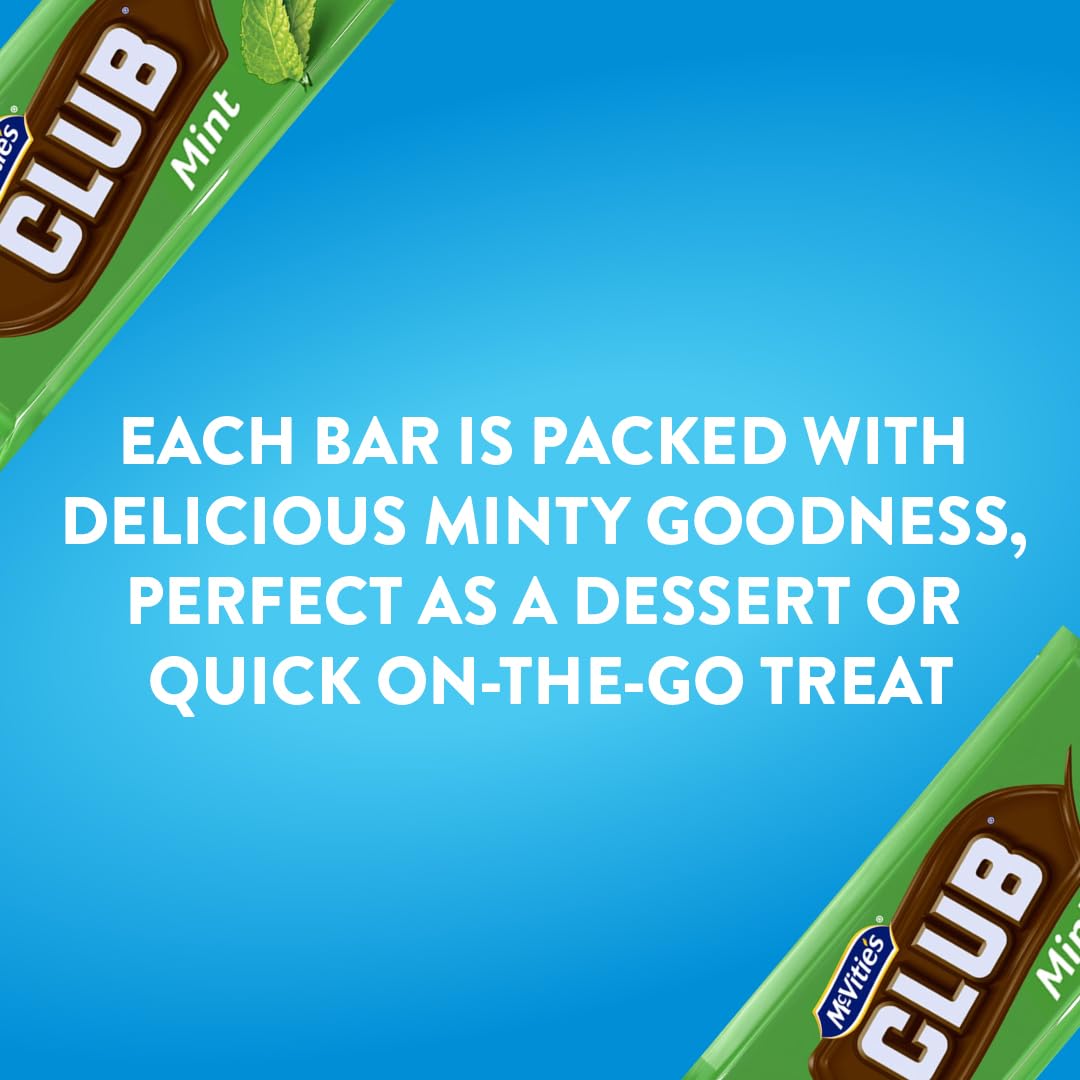McVitie's Club Mint Biscuit Bars - Mint Cream & Milk Chocolate Coating | 60 Pack of 22g Bars 4