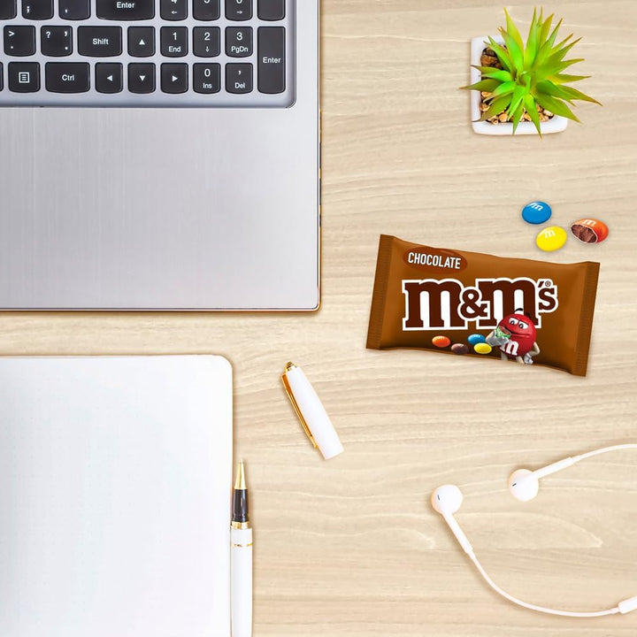 M&M's Milk Chocolate Bulk Box - 24 Pack Snack Size Bags for Movie Nights & Gifts