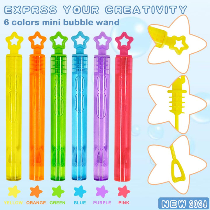 RAM Bubbles for Kids - 40 Star-Shaped Bubble Wands with 5ml Solution, Ages 3+