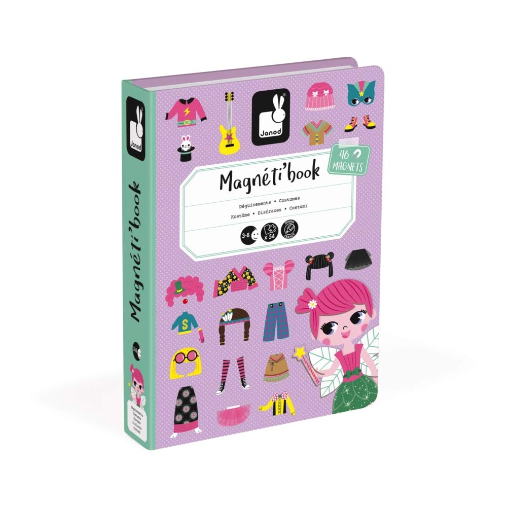Janod Magneti'Book Costumes Magnetic Playset - Educational Fashion Game for Girls, Ages 3-8 15