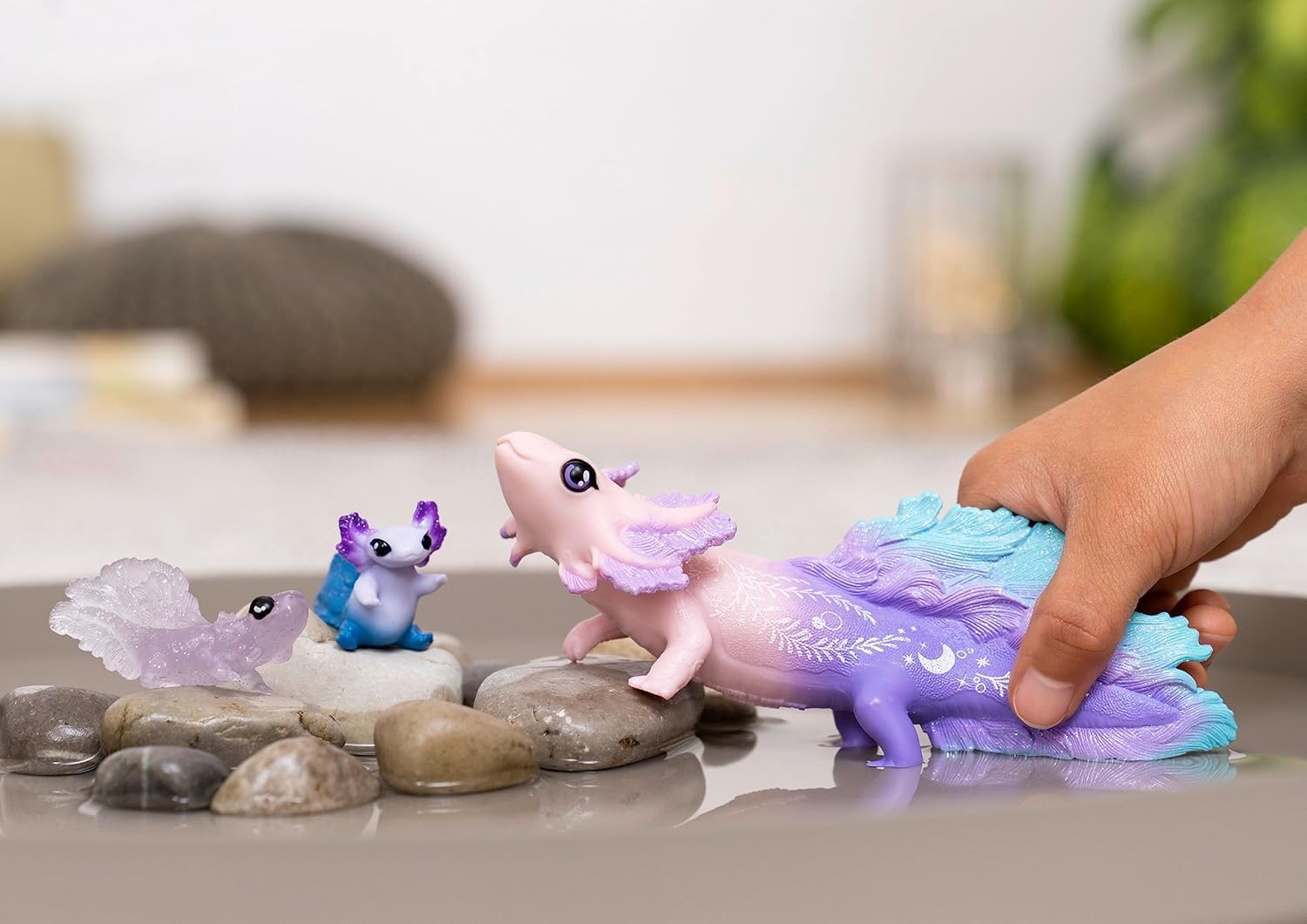 Schleich Bayala 42628 Axolotl Salamander Playset - 3-Piece Magical Underwater Figures 5
