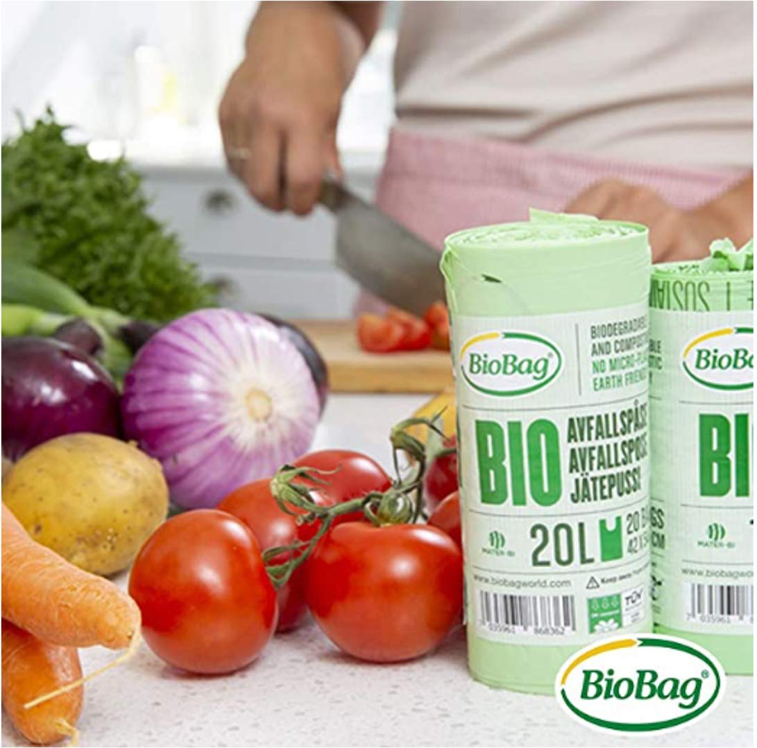 BioBag 20L Compostable Caddy Bin Liners (20 Pack), Green 4