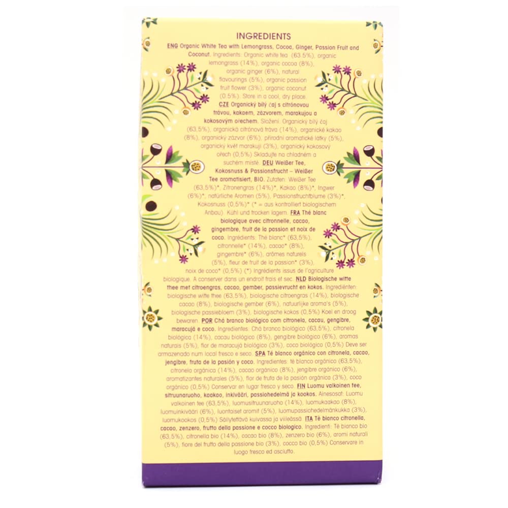 English Tea Shop White Tea Coconut & Passion Fruit Organic Tea 20 Bags