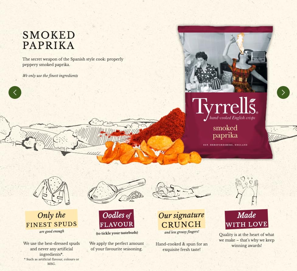 Tyrrells Smoked Paprika Sharing Crisps (150g)