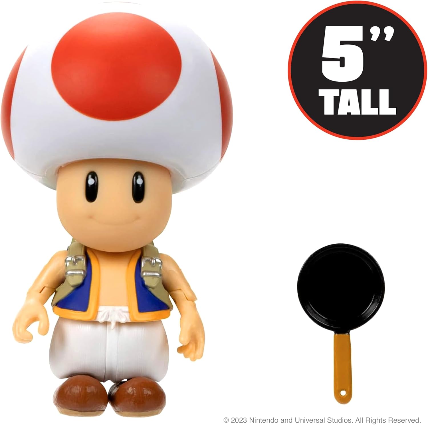 Super Mario Bros. Movie - 5" Toad Action Figure with Frying Pan Accessory