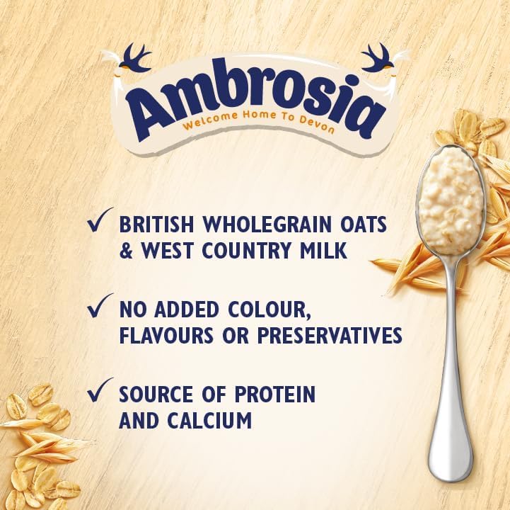 Ambrosia - Golden Syrup Flavour Low Fat Porridge Pots with British Wholegrain Oats, 210g (Pack of 6) 4