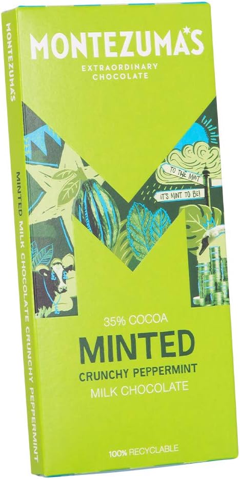 Montezuma's - Minted 35% Cocoa Milk Chocolate with Peppermint, Gluten-Free 90g Bar 6