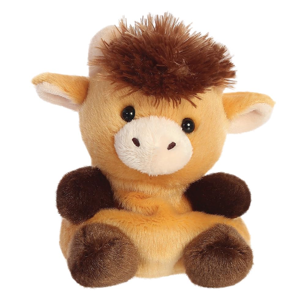 AURORA Palm Pals Hubert Highland Cow Soft Toy - 13cm | Bean Filled | Eco-Friendly