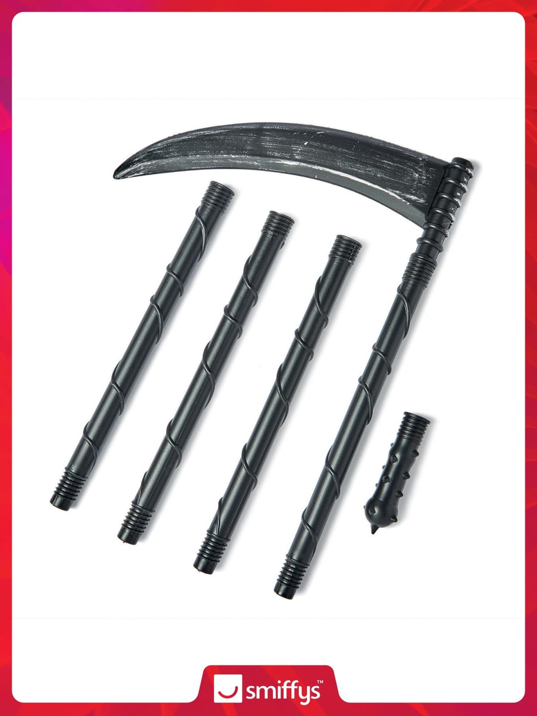 Smiffys Grim Reaper Extendable Scythe Black 138cm/54in Halloween Fancy Dress Accessory