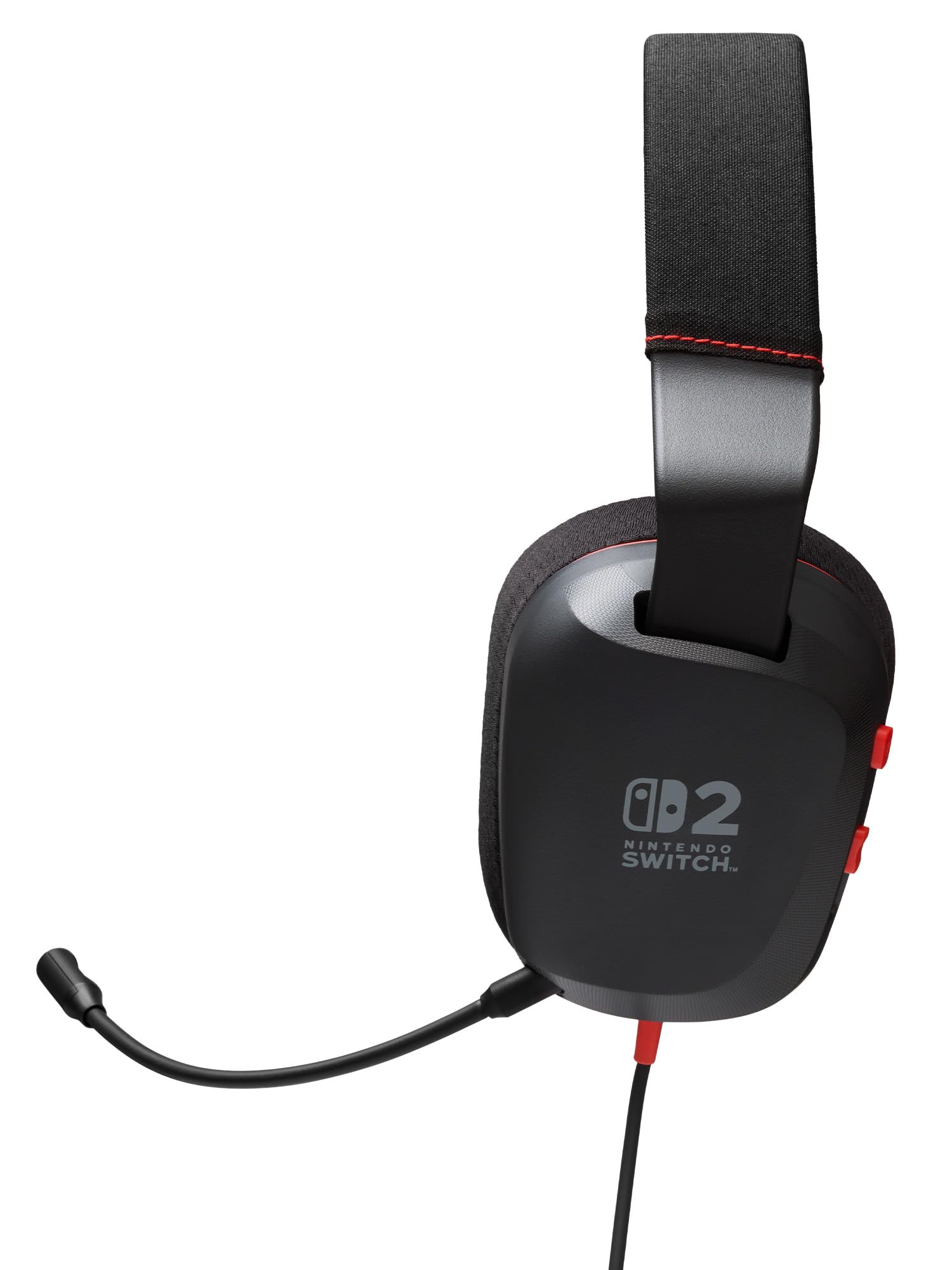 PowerA Wired Stereo Headset for Nintendo Switch 2 - Black/Red | 50mm Drivers | Detachable Mic 3