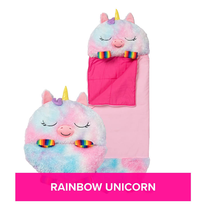 Happy Nappers Kids Sleeping Bag Rainbow Unicorn Medium - Plush Toy, Comfy S